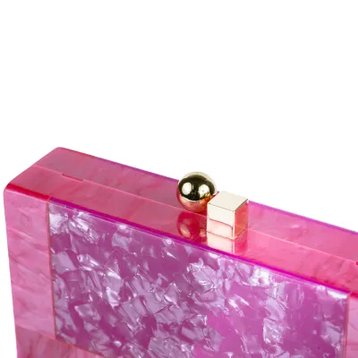 Lisa Acrylic Clutch-Roseo